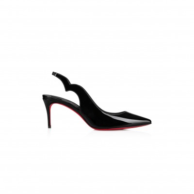 CHRISTIAN LOUBOUTIN HOT CHICK SLING 70 MM SLINGBACK PUMPS-PATENT LEATHER-BLACK-WOMEN 3230045B439